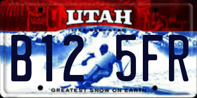 UT license plate B125FR