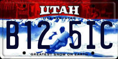 UT license plate B125IC