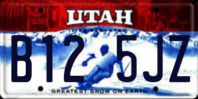 UT license plate B125JZ