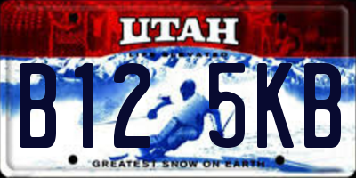 UT license plate B125KB