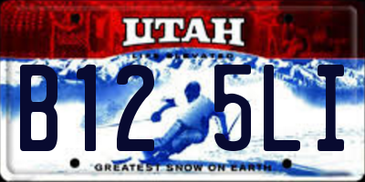 UT license plate B125LI