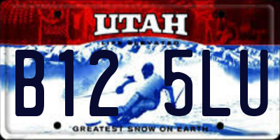 UT license plate B125LU