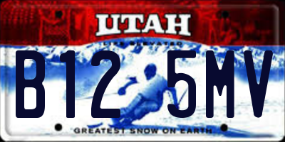 UT license plate B125MV