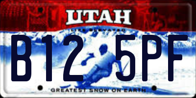 UT license plate B125PF