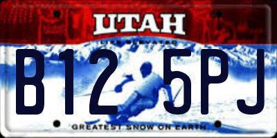 UT license plate B125PJ