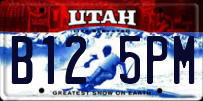 UT license plate B125PM