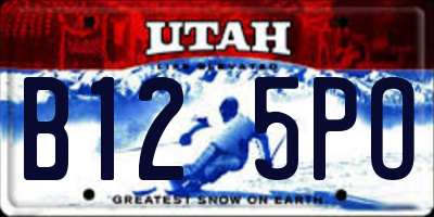 UT license plate B125PO