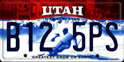 UT license plate B125PS