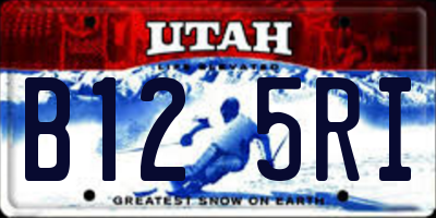 UT license plate B125RI