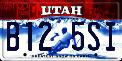 UT license plate B125SI