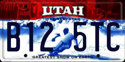 UT license plate B125TC