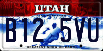 UT license plate B125VU