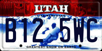UT license plate B125WC