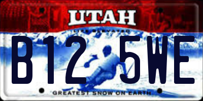 UT license plate B125WE