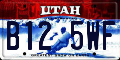 UT license plate B125WF