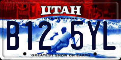 UT license plate B125YL