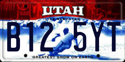 UT license plate B125YT