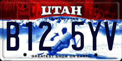 UT license plate B125YV