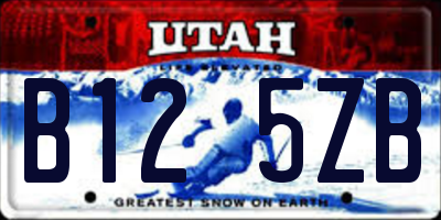 UT license plate B125ZB