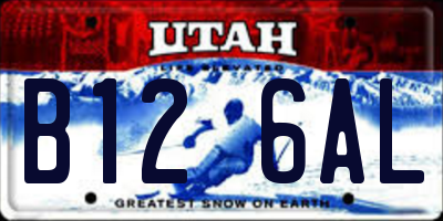 UT license plate B126AL