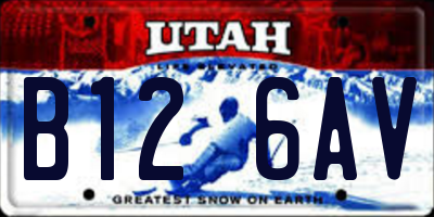 UT license plate B126AV