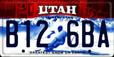 UT license plate B126BA