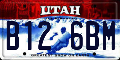 UT license plate B126BM