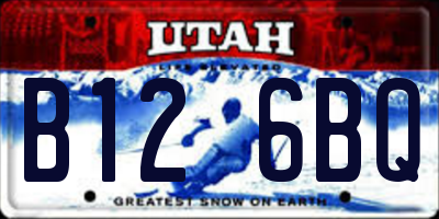 UT license plate B126BQ