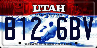 UT license plate B126BV
