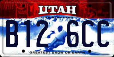 UT license plate B126CC