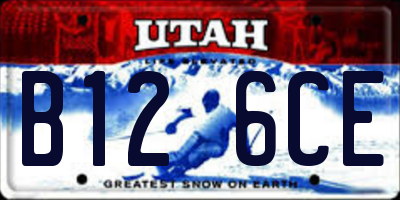 UT license plate B126CE