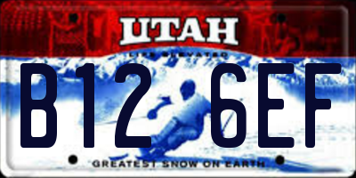 UT license plate B126EF