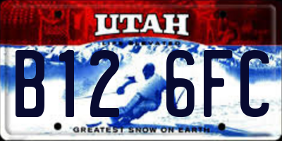 UT license plate B126FC
