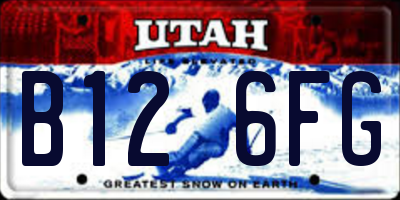 UT license plate B126FG