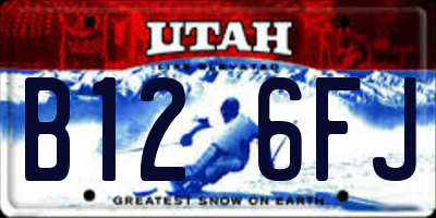 UT license plate B126FJ