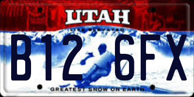 UT license plate B126FX