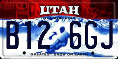 UT license plate B126GJ