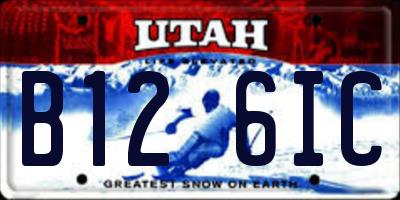 UT license plate B126IC