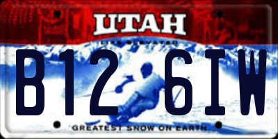 UT license plate B126IW