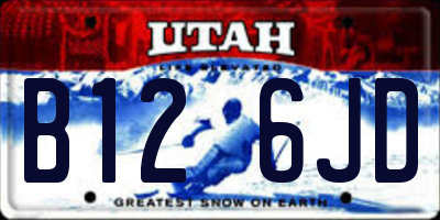 UT license plate B126JD