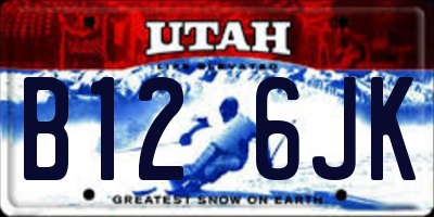UT license plate B126JK
