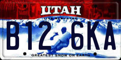UT license plate B126KA