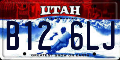 UT license plate B126LJ