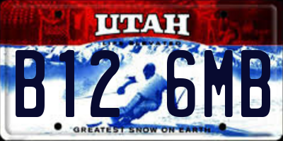 UT license plate B126MB