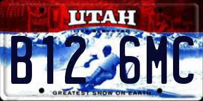 UT license plate B126MC