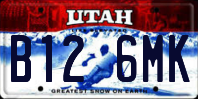 UT license plate B126MK
