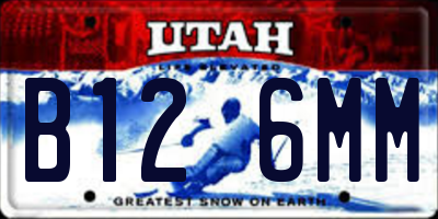 UT license plate B126MM