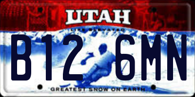UT license plate B126MN