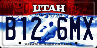 UT license plate B126MX