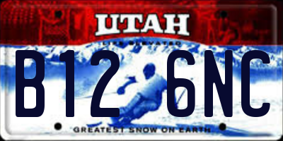 UT license plate B126NC
